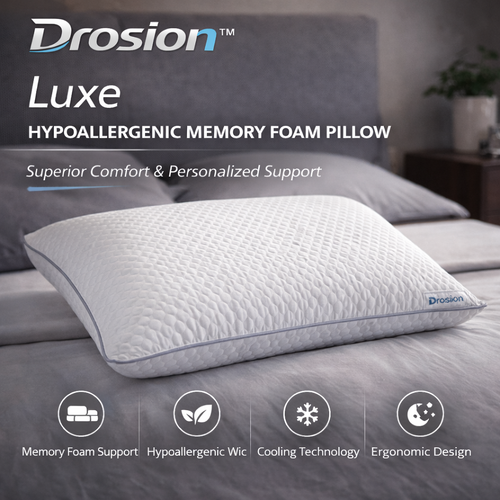 Drosion™ Luxe Hypoallergenic Memory Foam Pillow