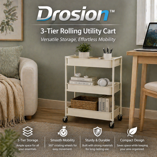 3-Tier Rolling Utility Cart